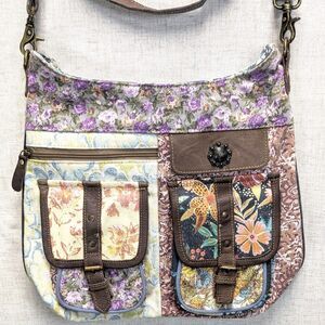Myra Bag Le Fleur Bel Shoulder Bag Boho Multicolor Floral Crossbody Purse